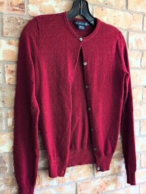 Ralph Lauren Women's Apple Red Cashmere Cardigan Sweater